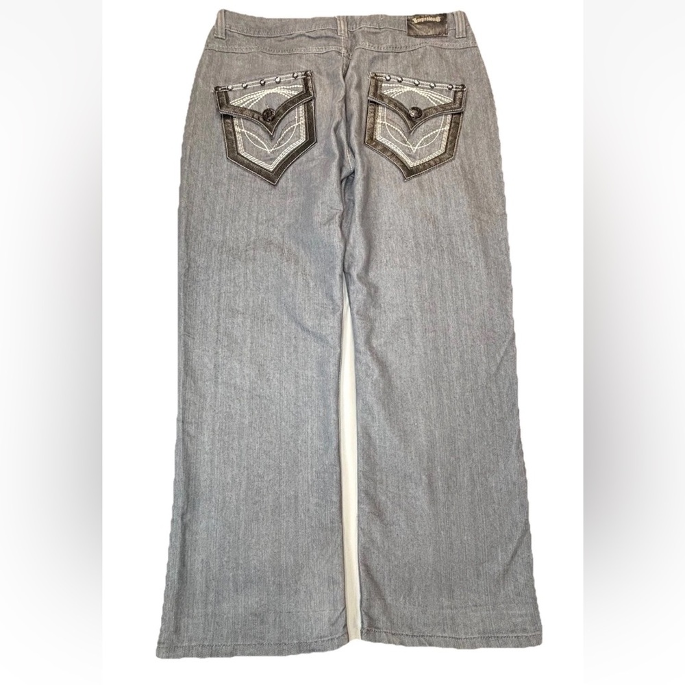 Vintage Imperious Self Trading Jeans Men’s 37x30 Gray Baggy Wide‎ Leg Y2k